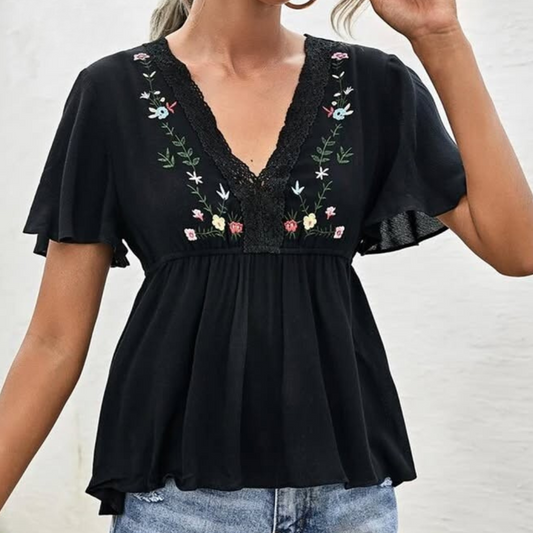 Bestickte Boho-Bluse