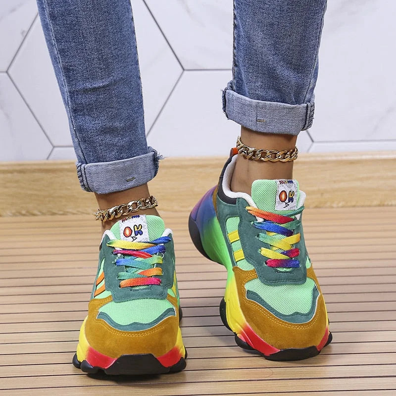Jolie - Farbige Damen-Sneaker mit dicker Sohle