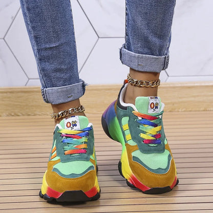 Jolie - Farbige Damen-Sneaker mit dicker Sohle