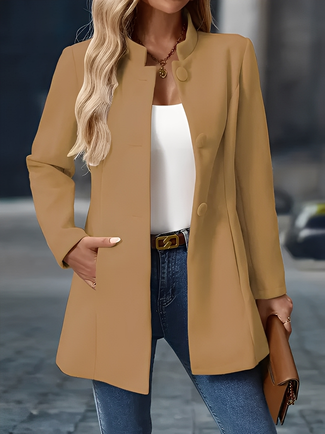 Cornélie - Warmer Damen-Wintermantel mit Knöpfen