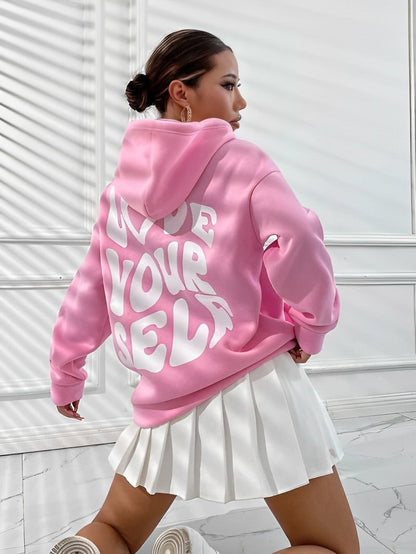 Daria – Bedruckter Baumwoll-Hoodie