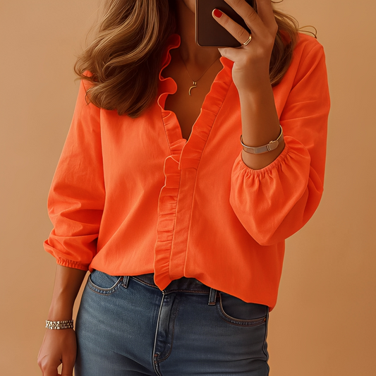 Aubbrey - Stilvolle Damenbluse mit langen Ärmeln