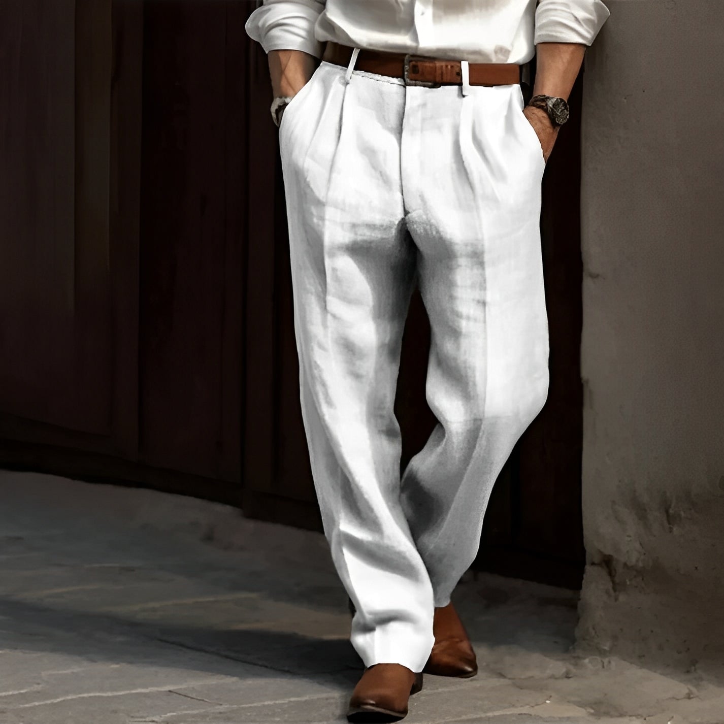 Carlos - Vintage linen trousers for men