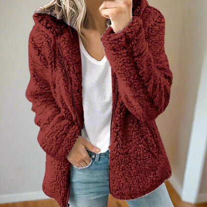 Celandine – Teddyfellmantel mit Kapuze