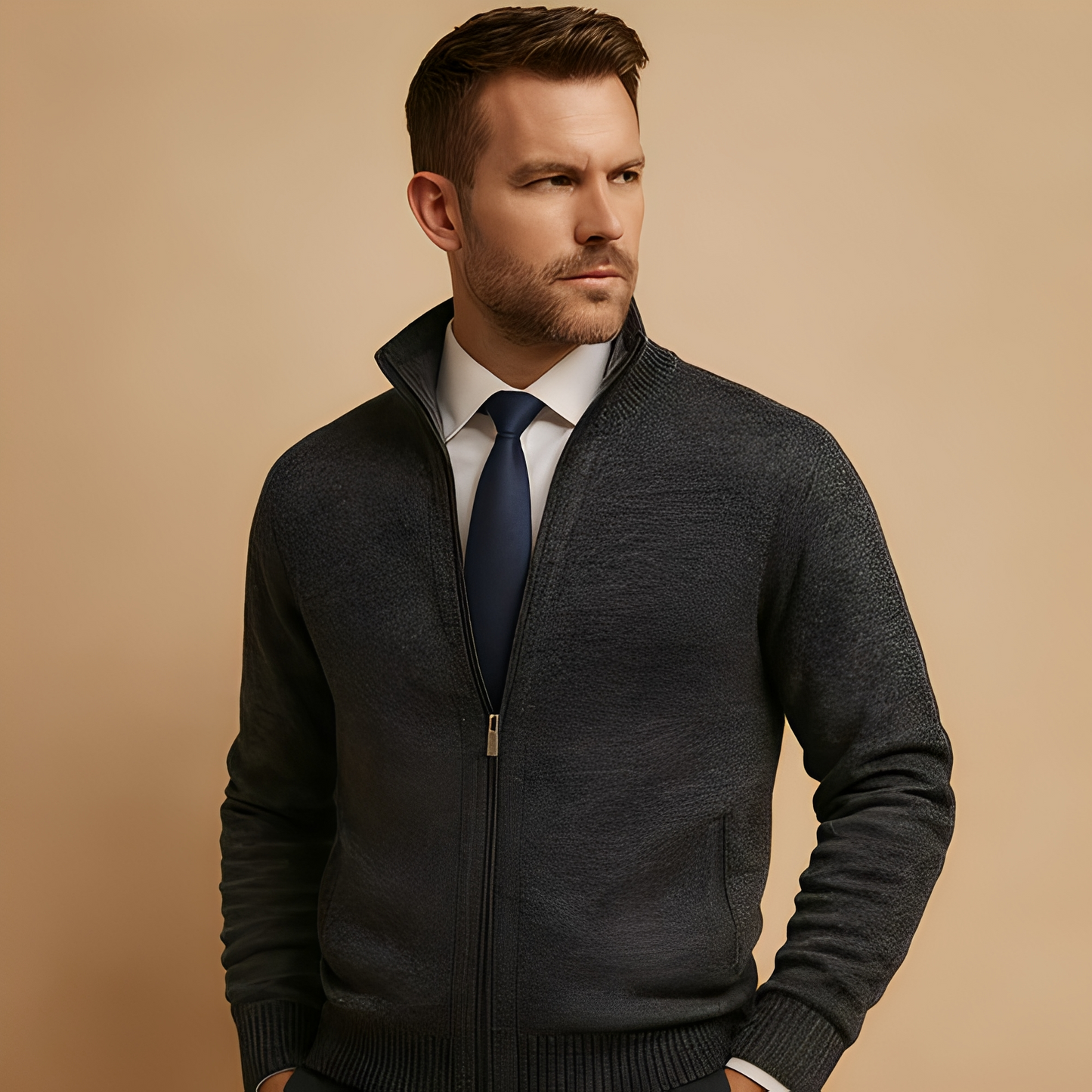 Armando - Lässiger Herren-Cardigan mit Reißverschluss