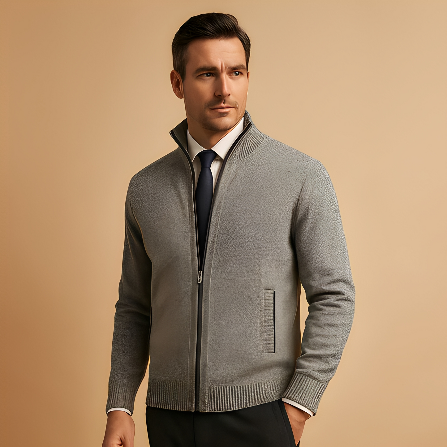 Armando - Lässiger Herren-Cardigan mit Reißverschluss