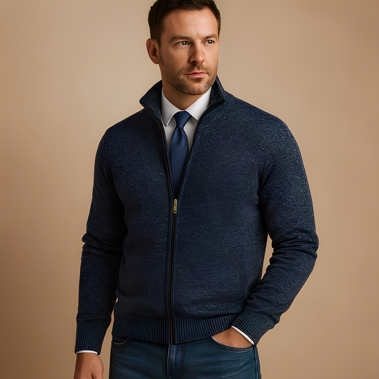 Armando - Lässiger Herren-Cardigan mit Reißverschluss