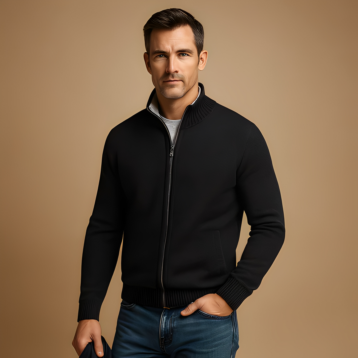 Armando - Lässiger Herren-Cardigan mit Reißverschluss