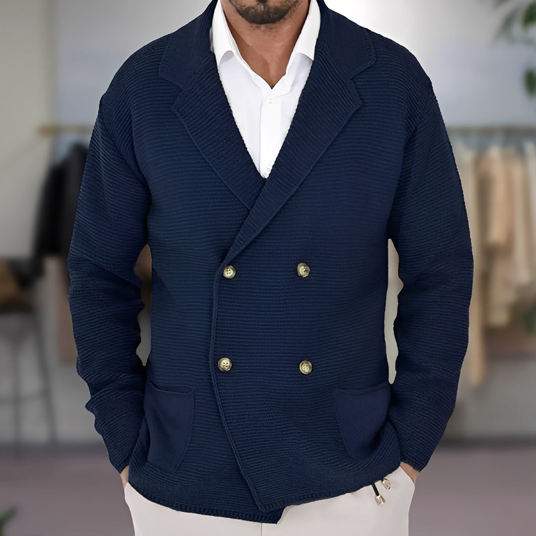 Alfred - Komfortable Herren-Strickjacke mit Doppelreiher