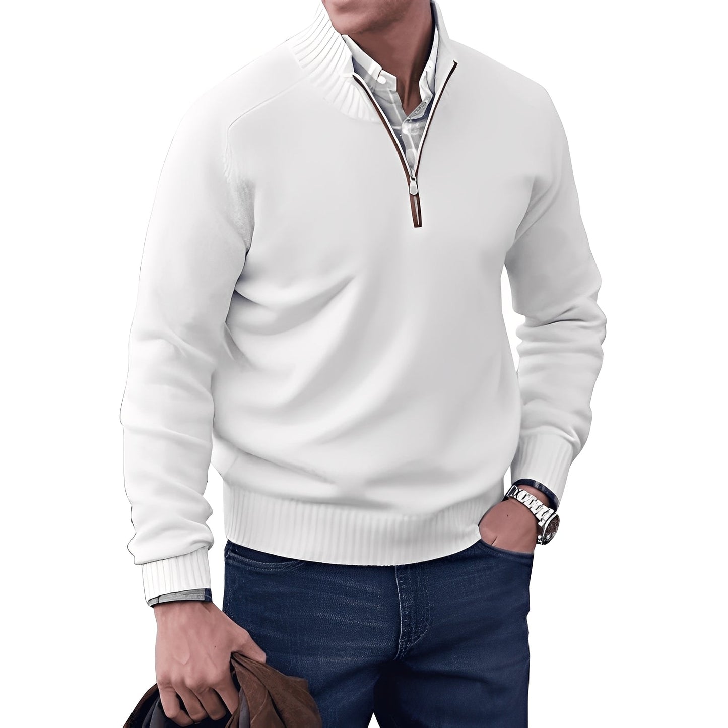 Kian – Modern men's sweater with practical zipper