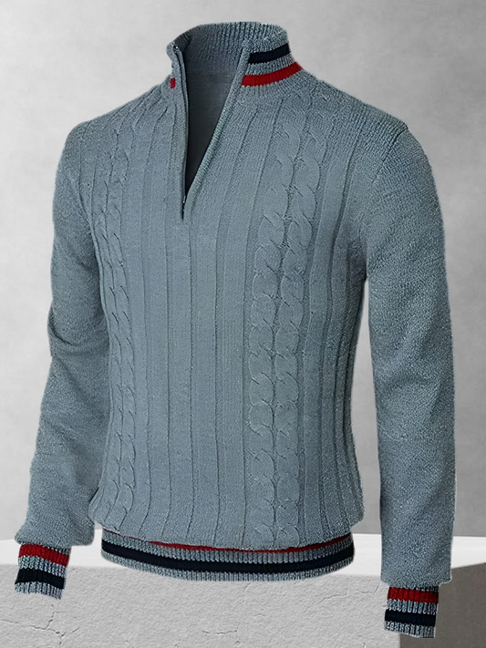 RALPH POLO – Zipper-Strickpullover im italienischen Stil