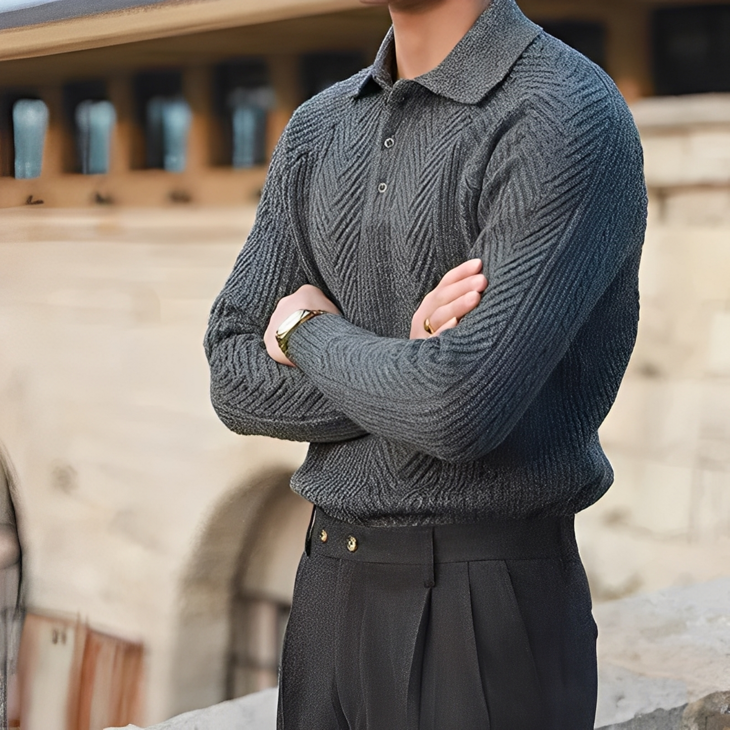 Darius – Gestrickter Langarmpullover