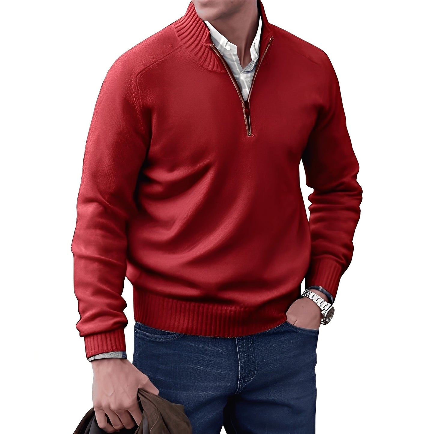 Kian – Modern men's sweater with practical zipper