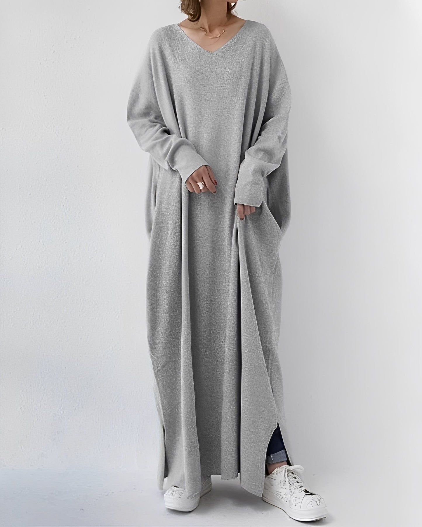 Eliana – Langes Kleid mit langen Ärmeln