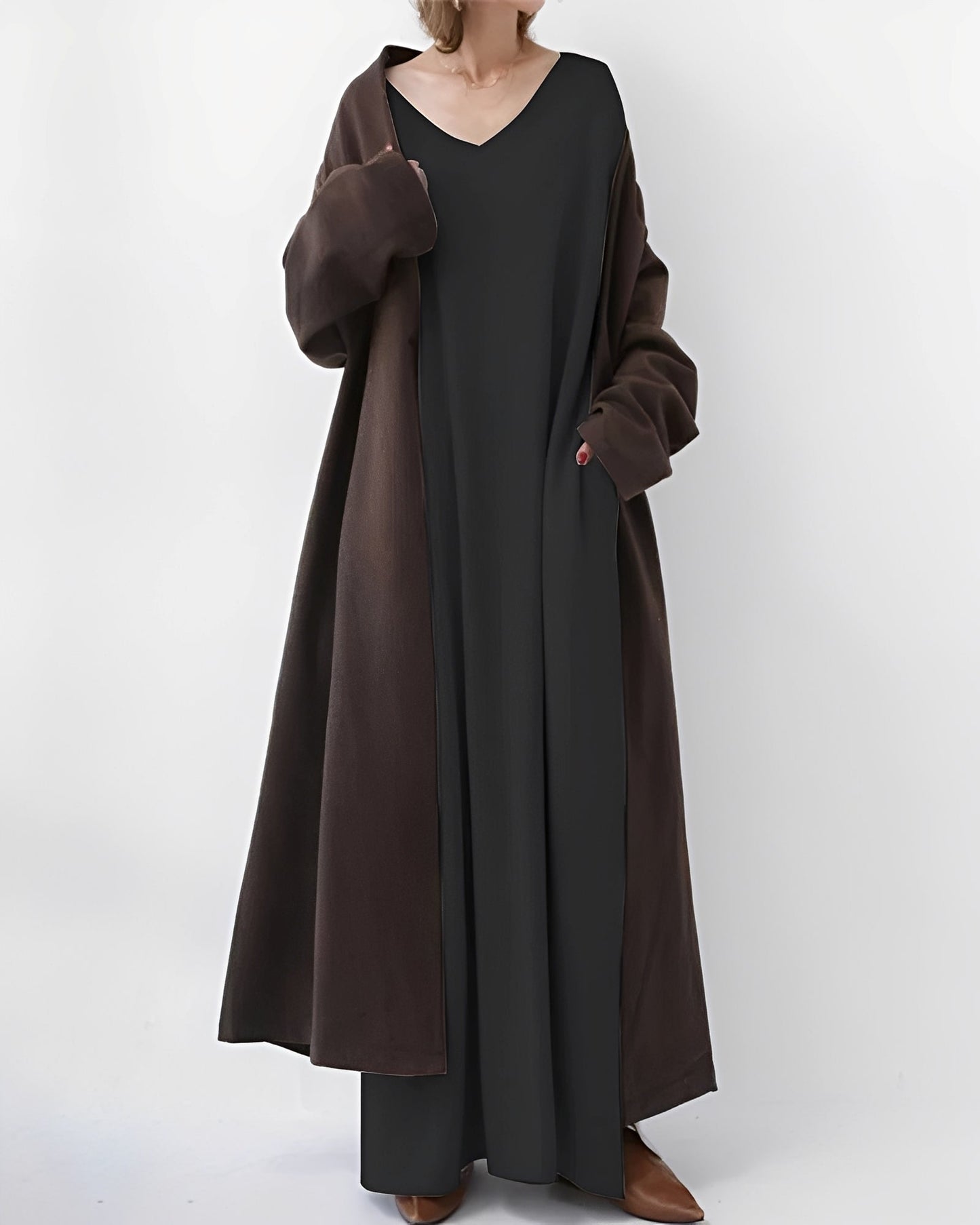 Eliana – Langes Kleid mit langen Ärmeln