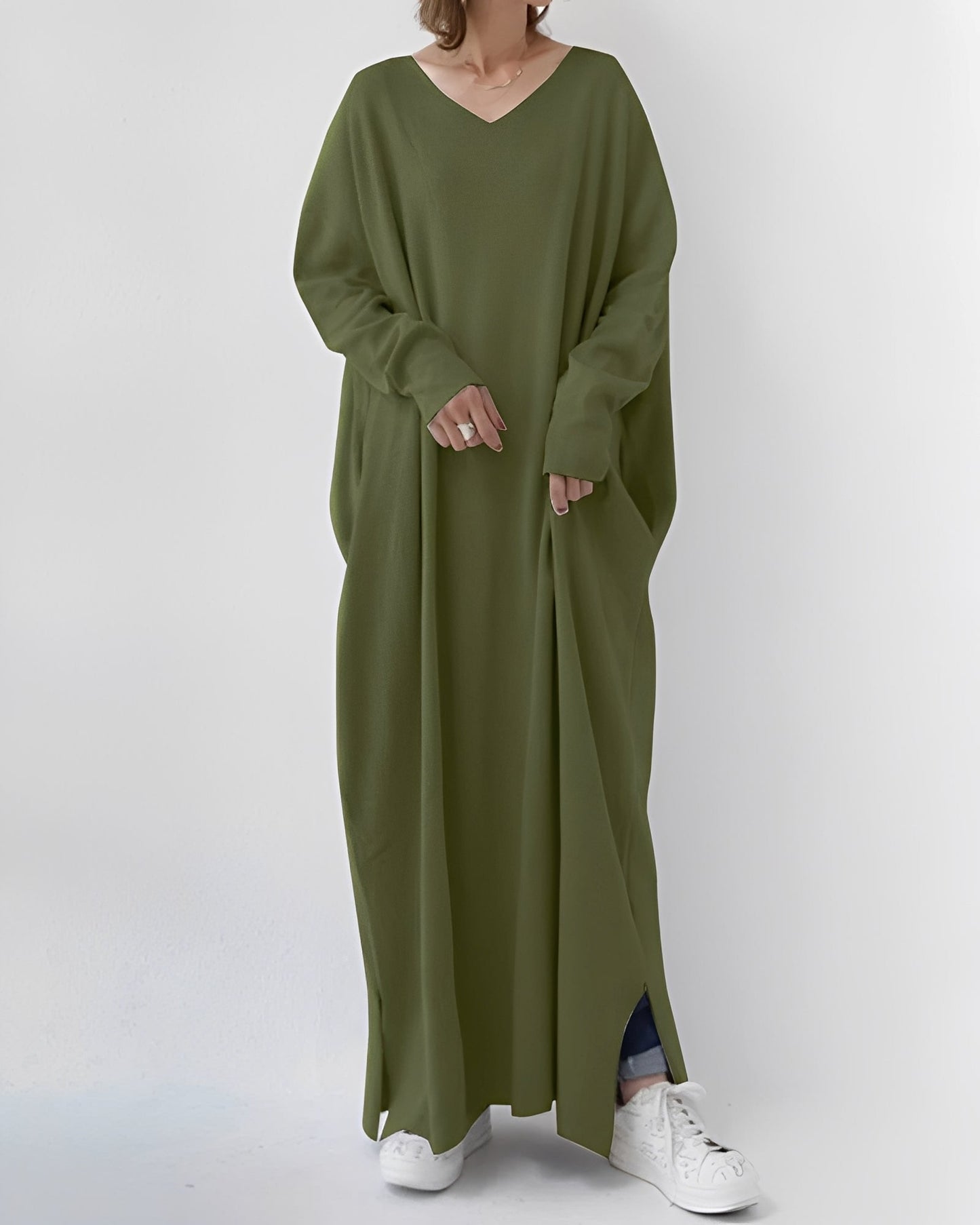 Eliana – Langes Kleid mit langen Ärmeln