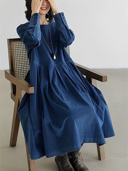Shyanne - Lockeres Cordkleid für Damen mit Taschen