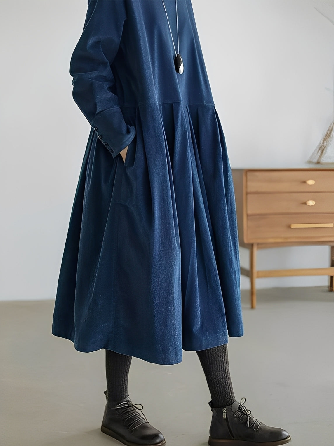 Shyanne - Lockeres Cordkleid für Damen mit Taschen