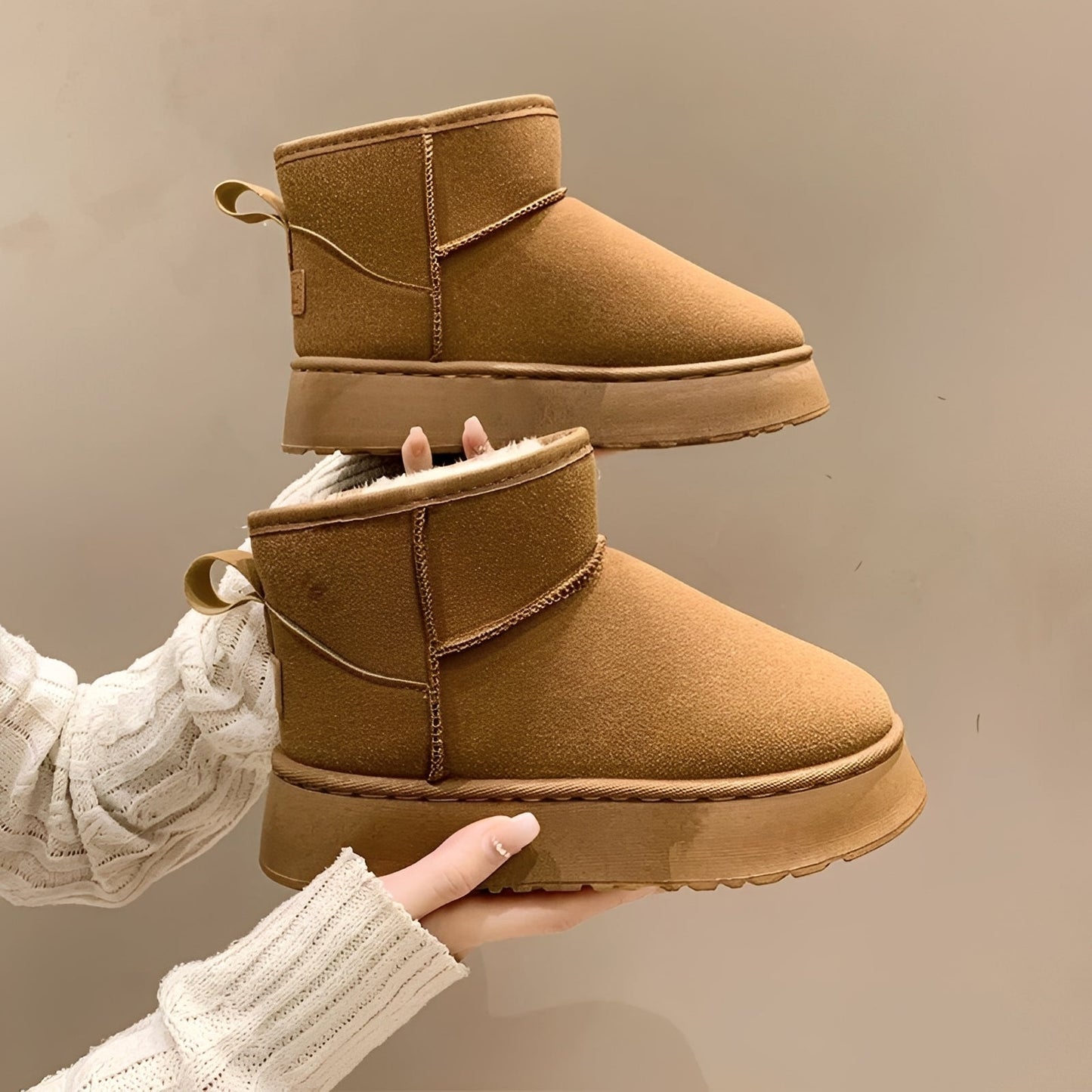 Velma - Einfache Damen-Lederschneestiefel