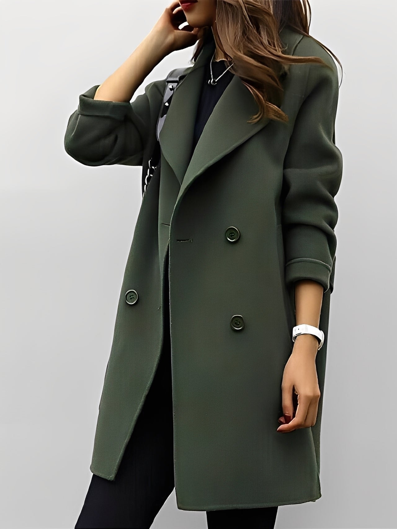 Nichole - Eleganter Damen-Trenchcoat mit zweireihigem Verschluss