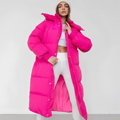 Jacquelyn - Modische lange Damenjacke mit Kapuze