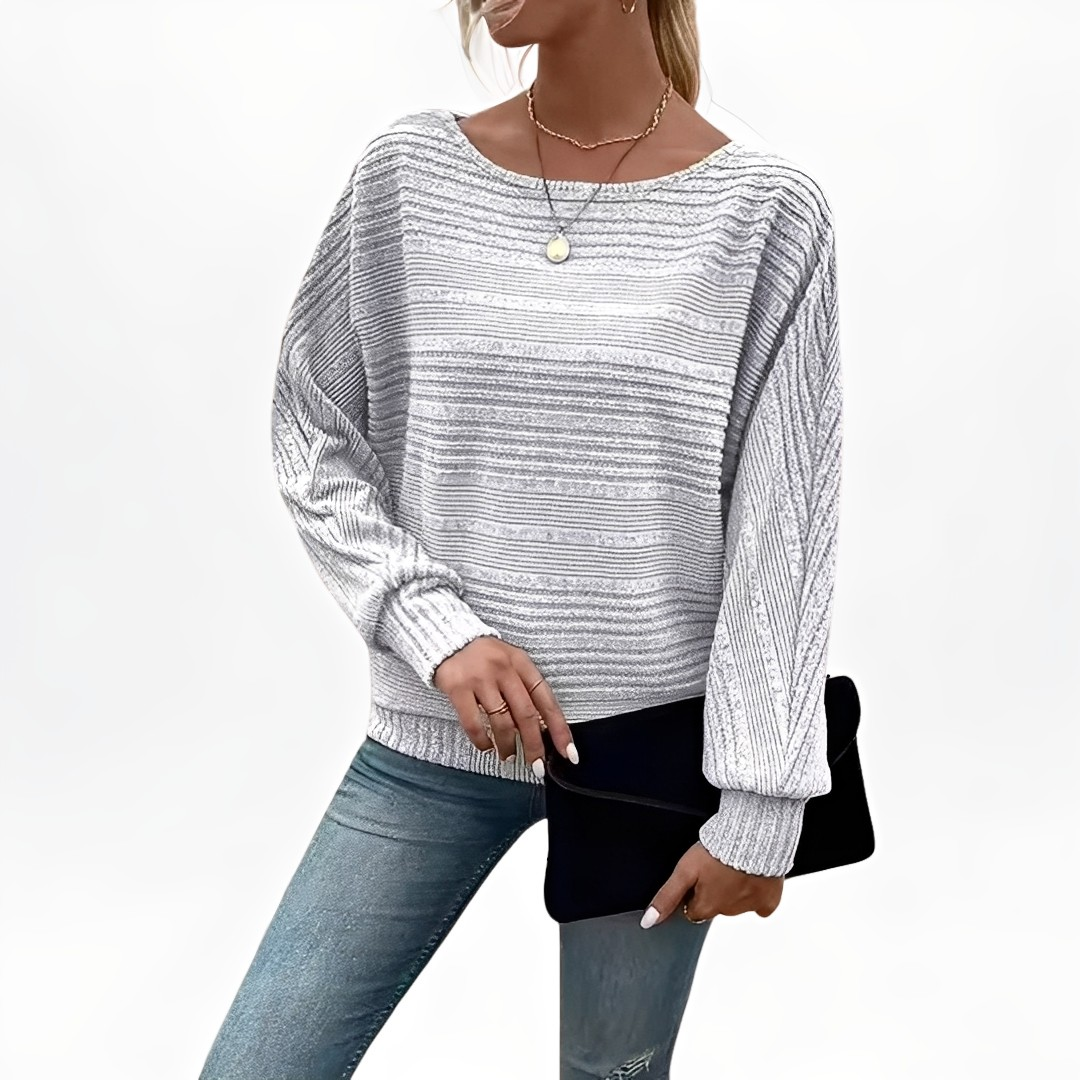 Eleanore - Bequemer, locker sitzender Damenpullover mit Streifen