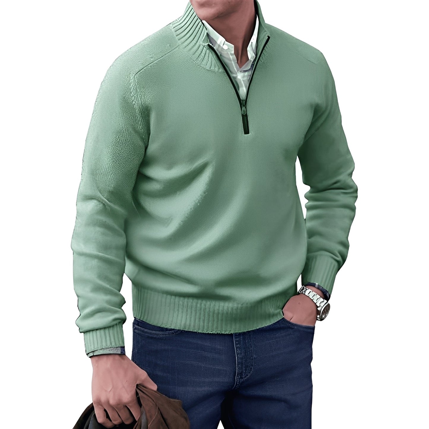 Kian – Modern men's sweater with practical zipper