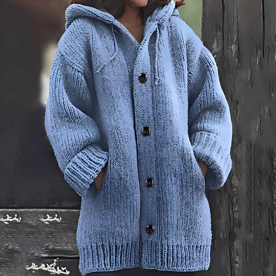 Jaqueline - Bequeme Kapuzen-Strickjacke für Damen