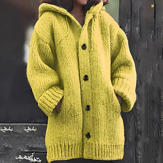Jaqueline - Bequeme Kapuzen-Strickjacke für Damen