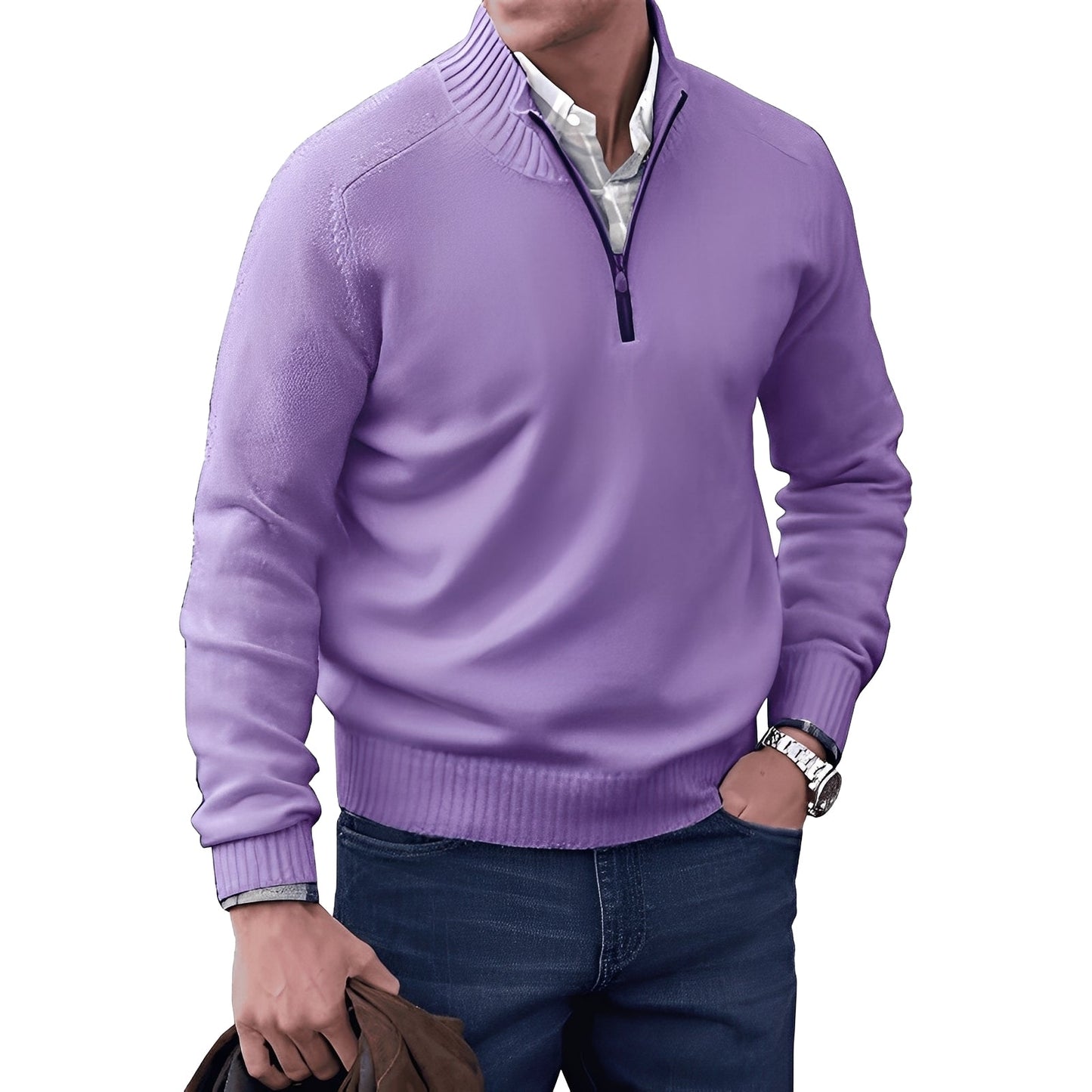 Kian – Modern men's sweater with practical zipper