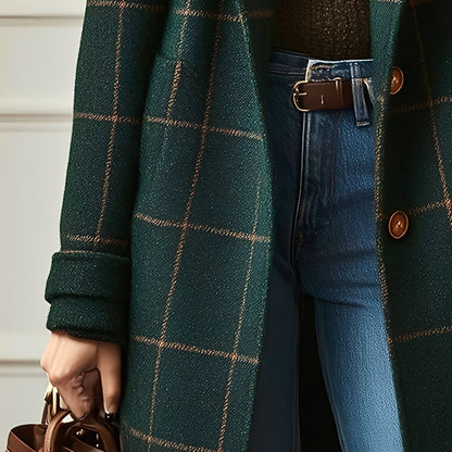 Moriah - Traditioneller Damen-Tweedmantel mit Karomuster