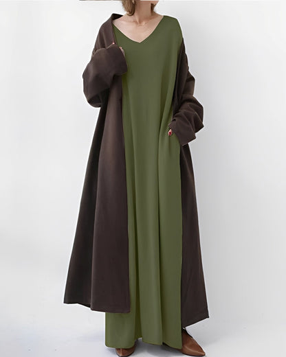 Eliana – Langes Kleid mit langen Ärmeln