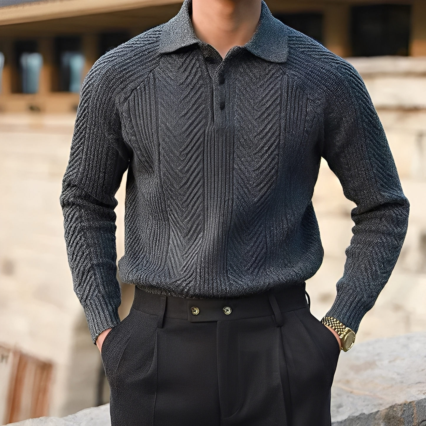 Darius – Gestrickter Langarmpullover