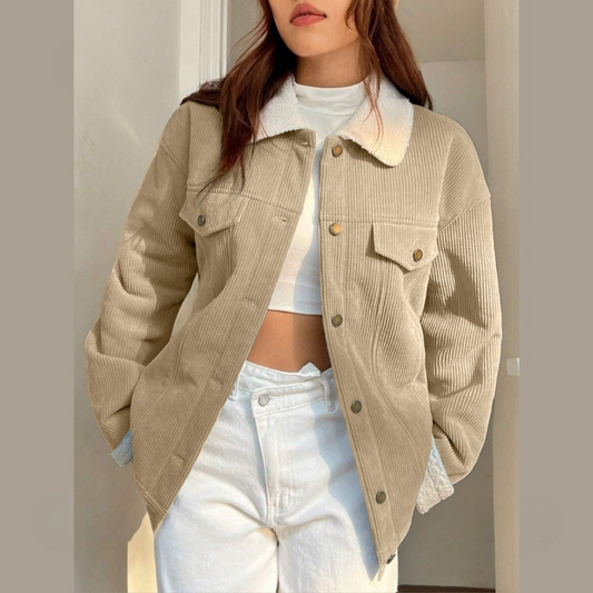 Cordjacke mit Sherpa-Futter