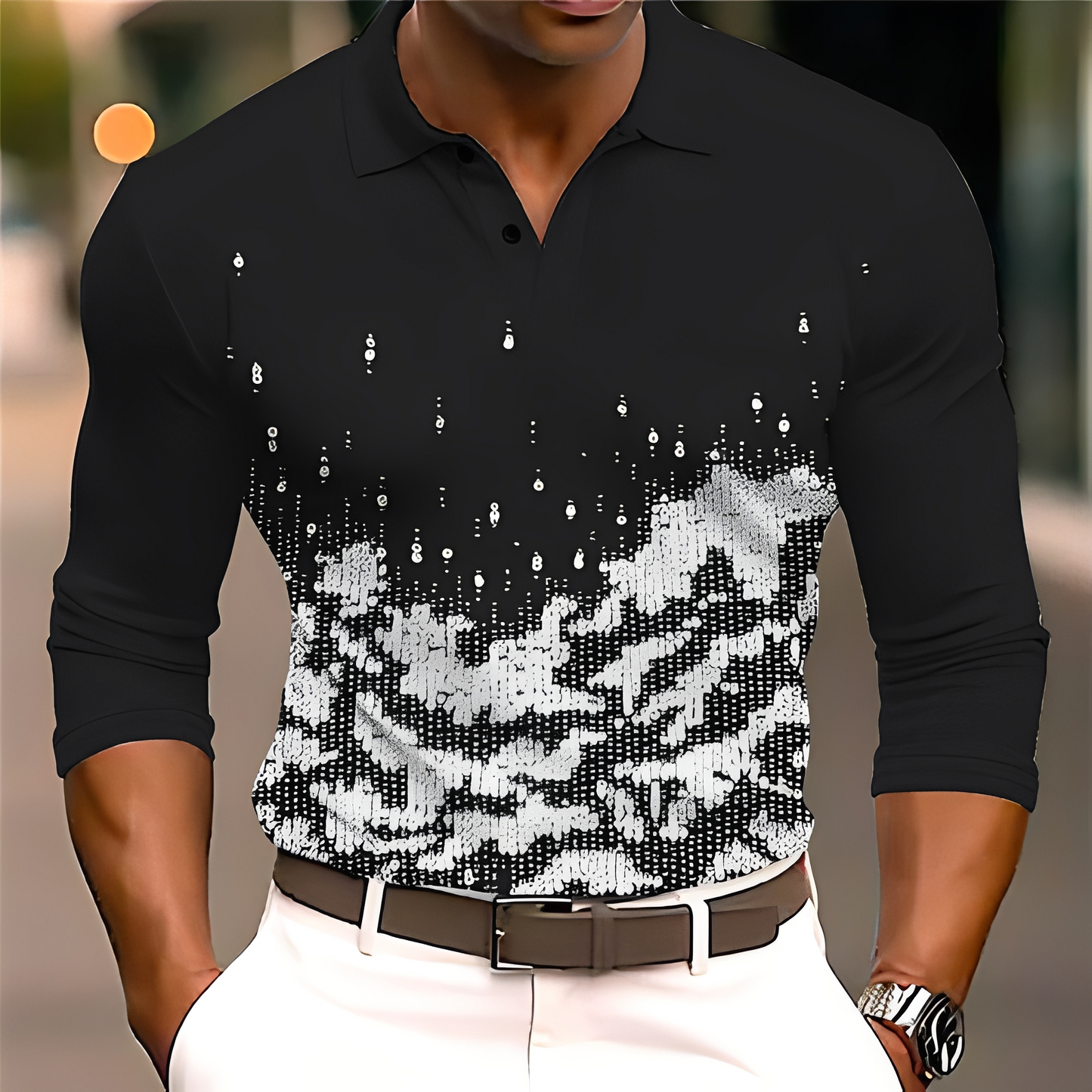 Adolphe - Stilvolles Langarm-Polo für Herren