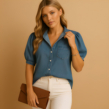 Alesandrina - Damenbluse aus klassischem Denim