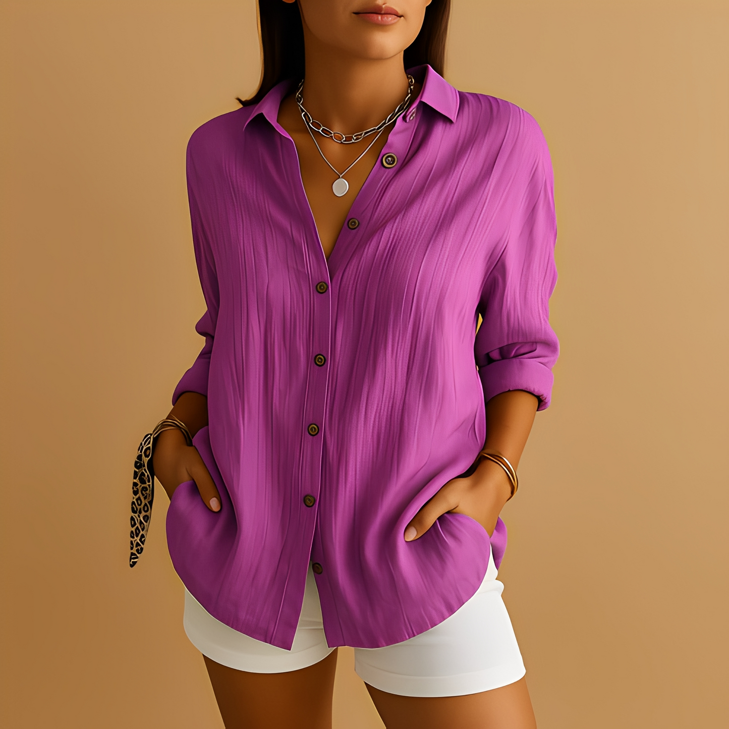 Aldina - Luftige Frauenbluse mit langen Ärmeln