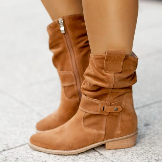 Elisa – Lederstiefeletten aus Wildleder | Elegant & Bequem