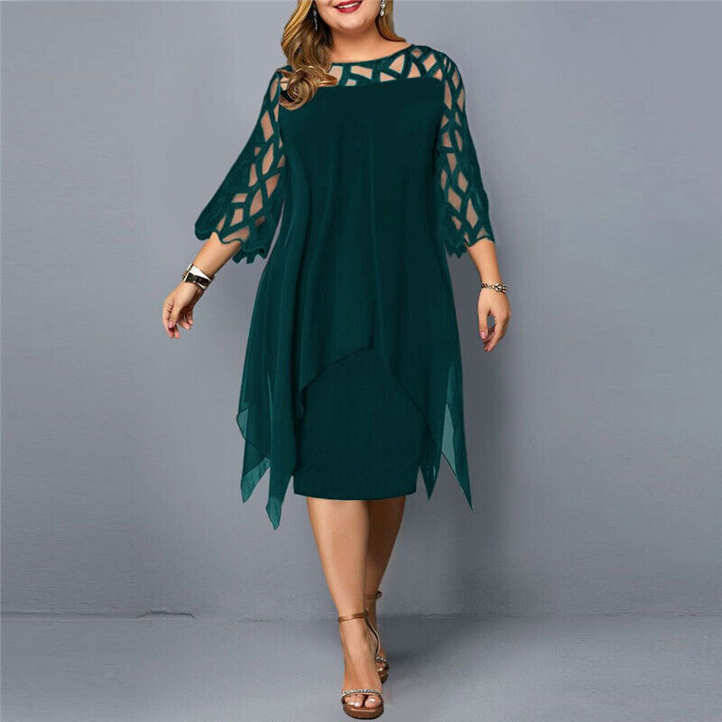 Salome – Elegantes Plus-Size Midi-Kleid