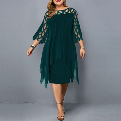 Salome – Elegantes Plus-Size Midi-Kleid