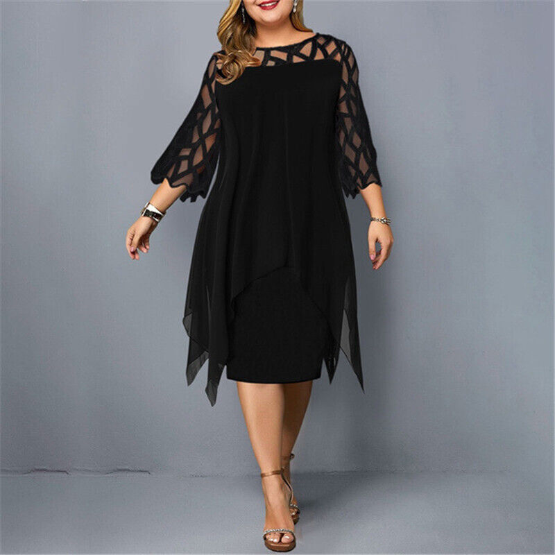 Salome – Elegantes Plus-Size Midi-Kleid