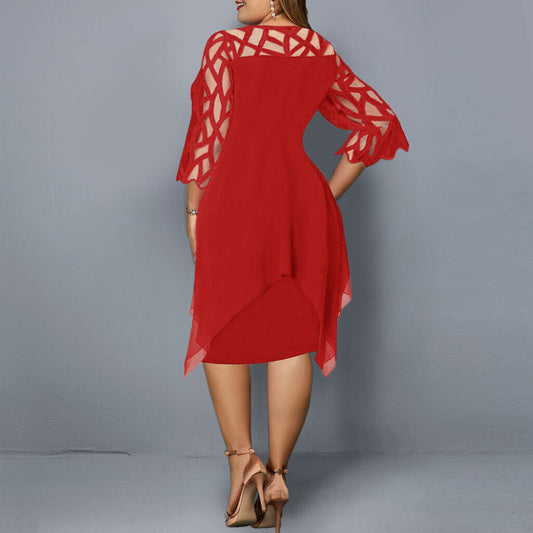 Salome – Elegantes Plus-Size Midi-Kleid