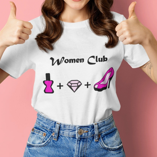 Bedrucktes "Women Club" T-Shirt